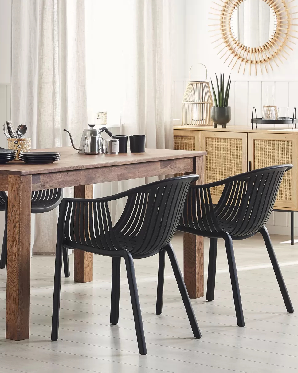 Flash Sale Beliani Gartenstuhl Kunststoff Schwarz 4Er Set Napoli