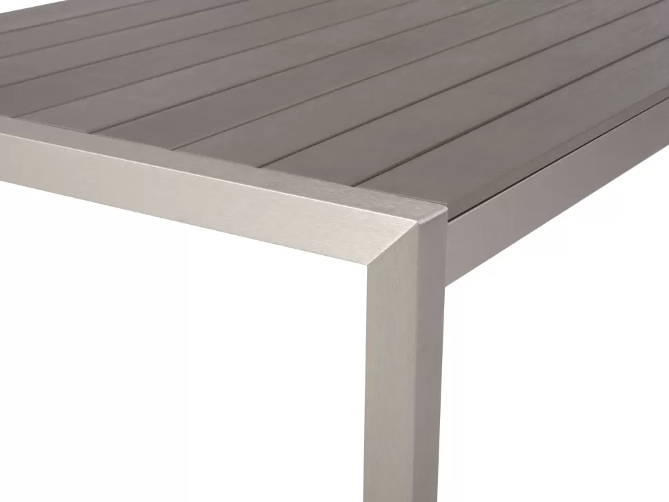 Tische>Beliani Gartentisch Aluminium Grau 180 X 90 Cm Vernio