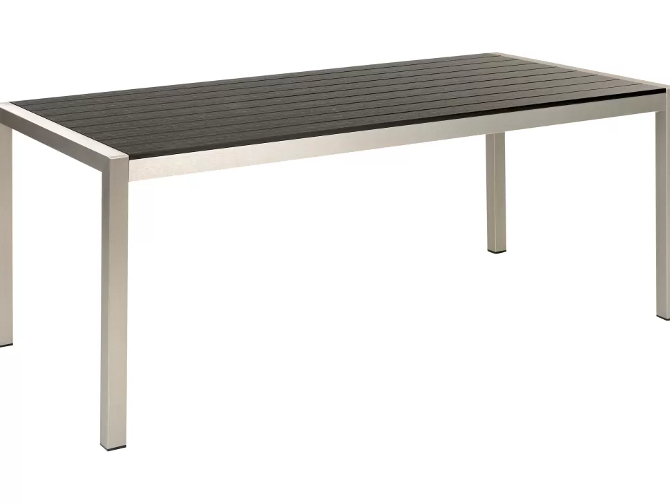 Tische>Beliani Gartentisch Aluminium Schwarz 180 X 90 Cm Vernio