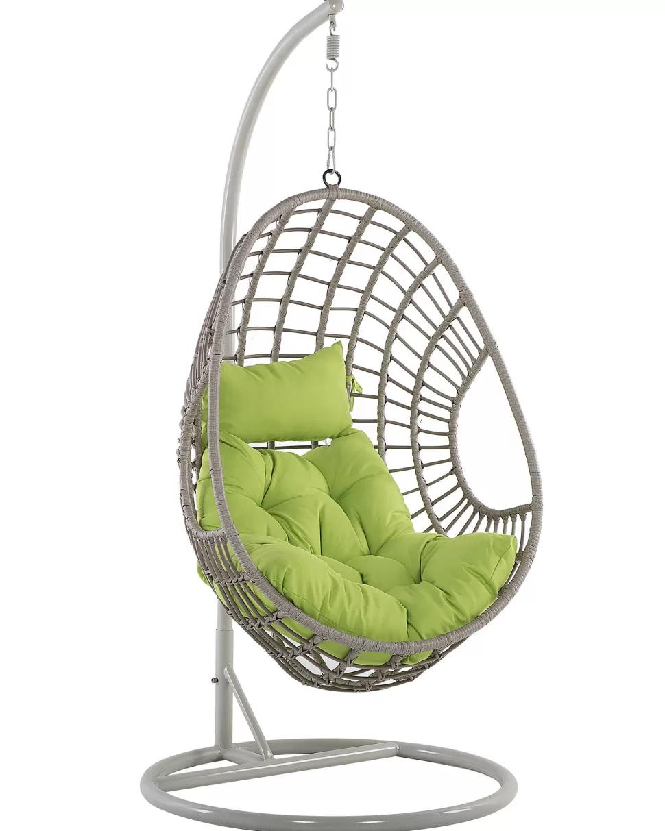 Sessel>Beliani Hangesessel Mit Gestell O 96 Cm Rattan Taupe Arpino