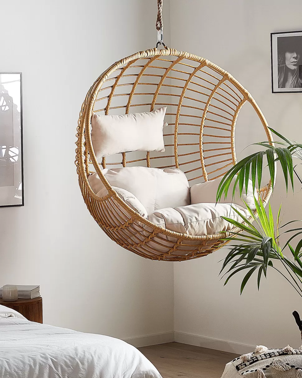 Sale Beliani Hangesessel Rattan Naturlich O 99 Cm Aspio