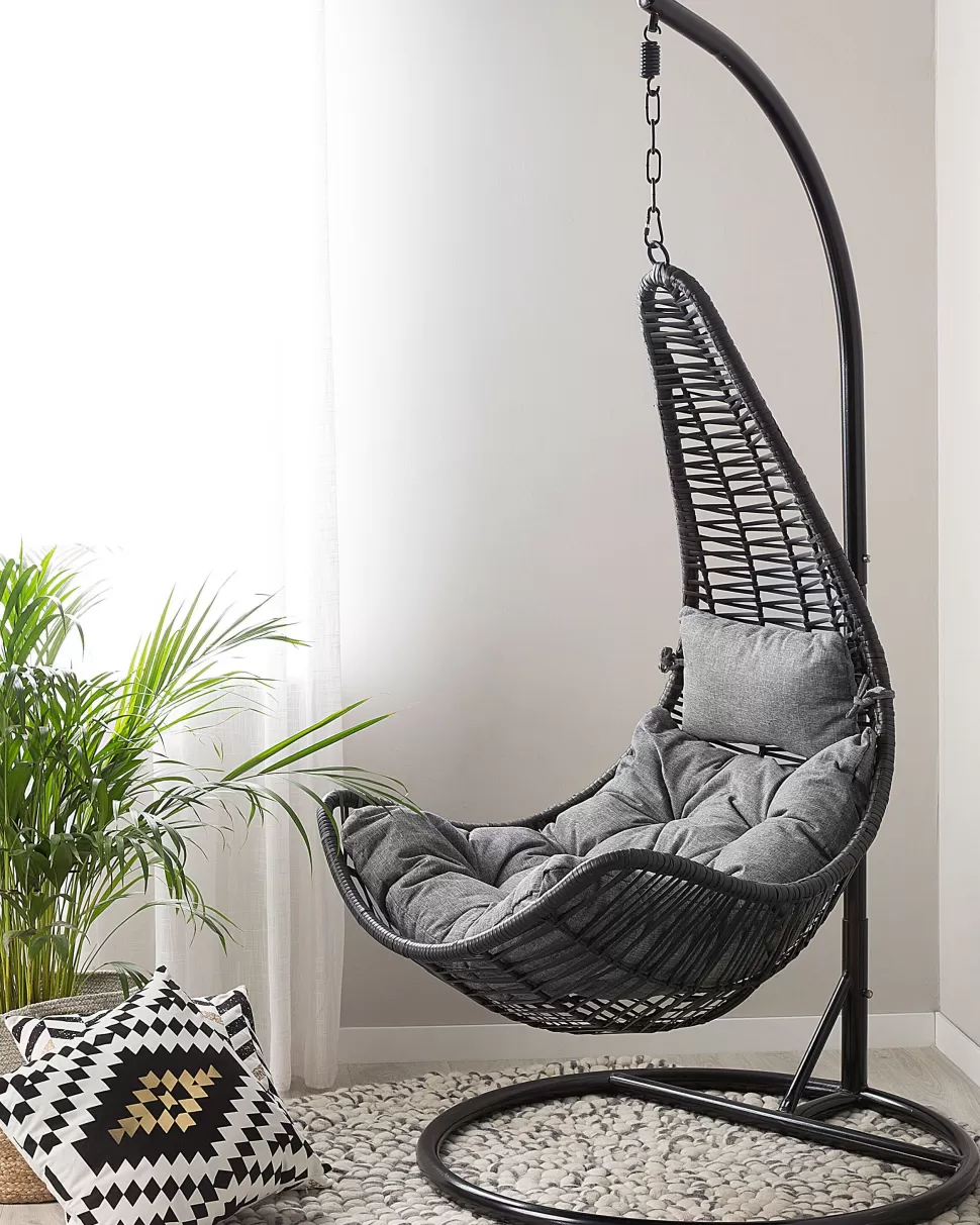 Best Beliani Hangesessel Rattan Schwarz Atri Ii