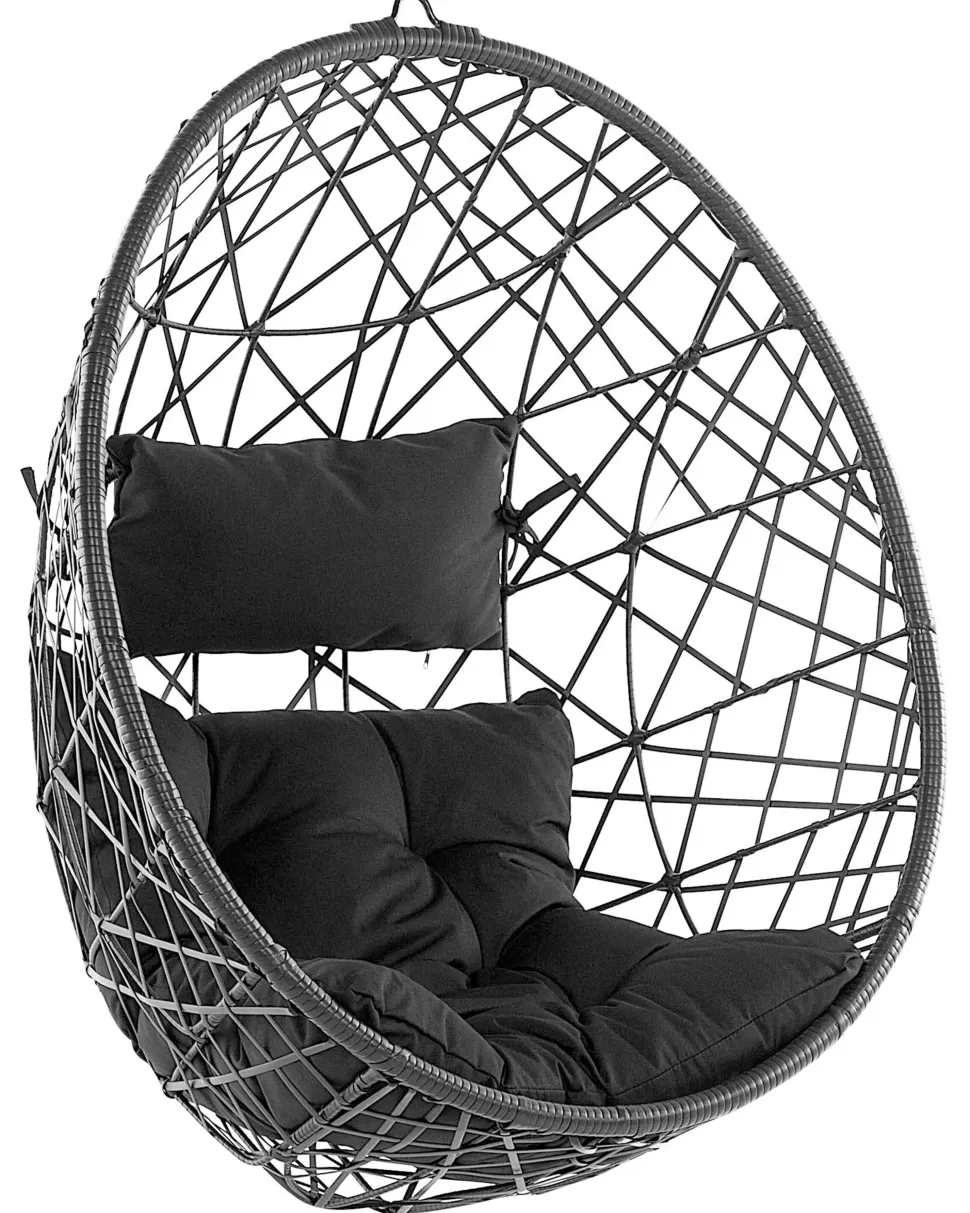 Sessel>Beliani Hangesessel Rattan Schwarz O 94 Cm Alatri