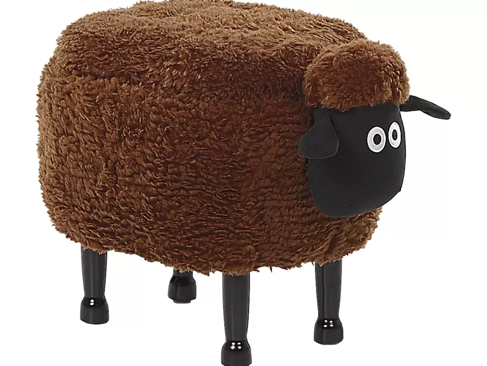 Best Beliani Hocker Felloptik Mit Stauraum Braun Sheep