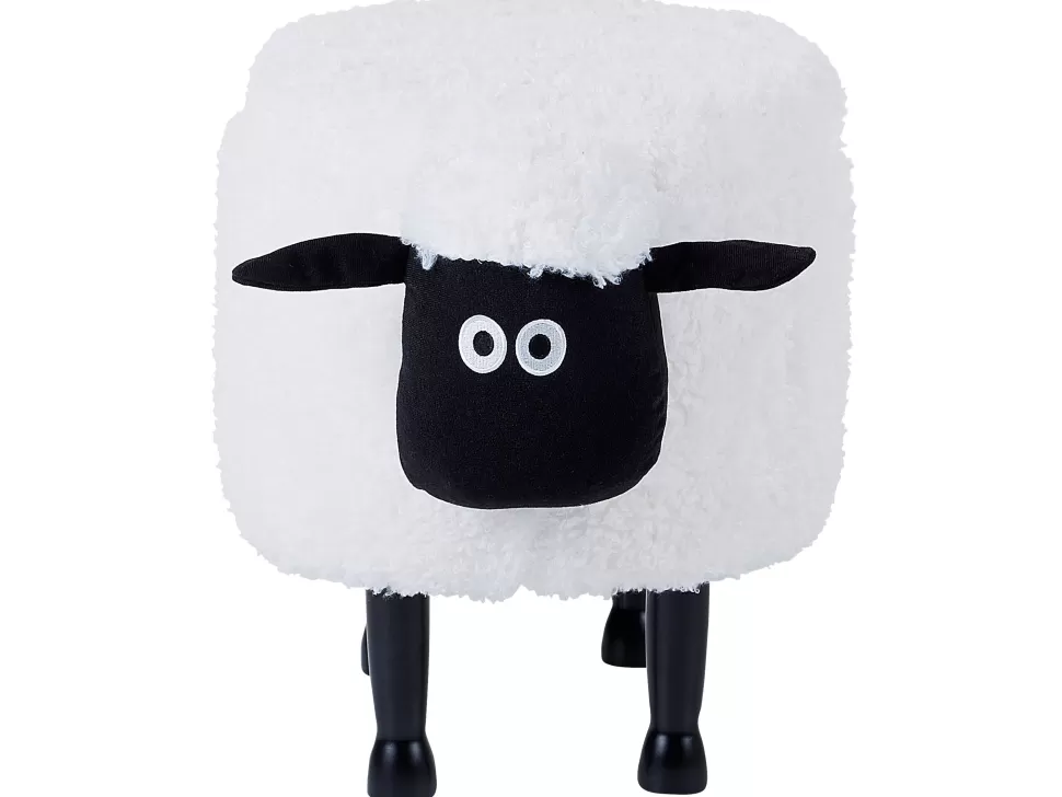 Flash Sale Beliani Hocker Felloptik Mit Stauraum Weis Schafhocker Sheep