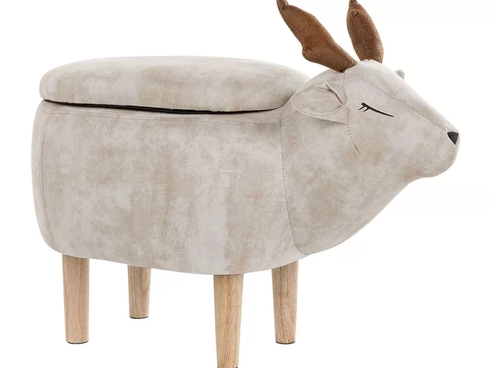 New Beliani Hocker Polsterbezug Mit Stauraum Beige Reindeer