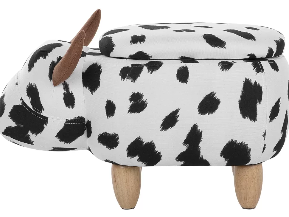 Cheap Beliani Hocker Polsterbezug Mit Stauraum Schwarz-Weis Cow