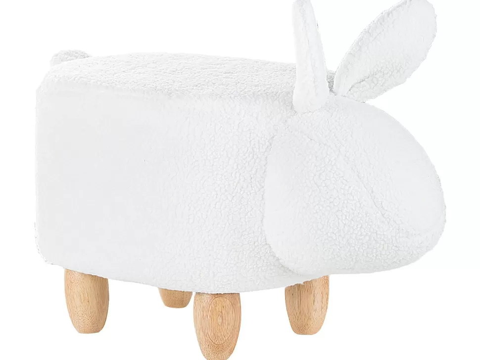 Flash Sale Beliani Hocker Polsterbezug Weis Bunny