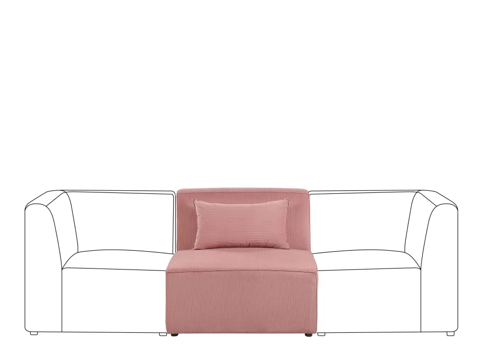 Sofas>Beliani Jumbo Cord 1-Seat Section Pink Lemvig