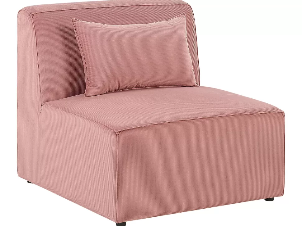 Sofas>Beliani Jumbo Cord 1-Seat Section Pink Lemvig