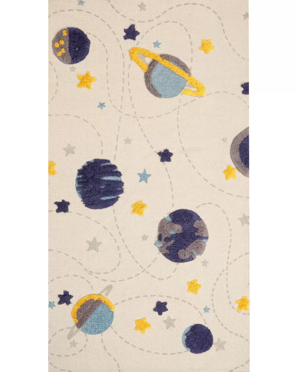 Teppiche>Beliani Kinderteppich Baumwolle Mehrfarbig 80 X 150 Cm Planeten Langsa