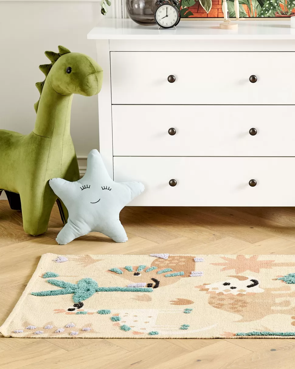 Flash Sale Beliani Kinderteppich Mehrfarbig Aus Baumwolle Tiermuster 80 X 150 Cm Stabat