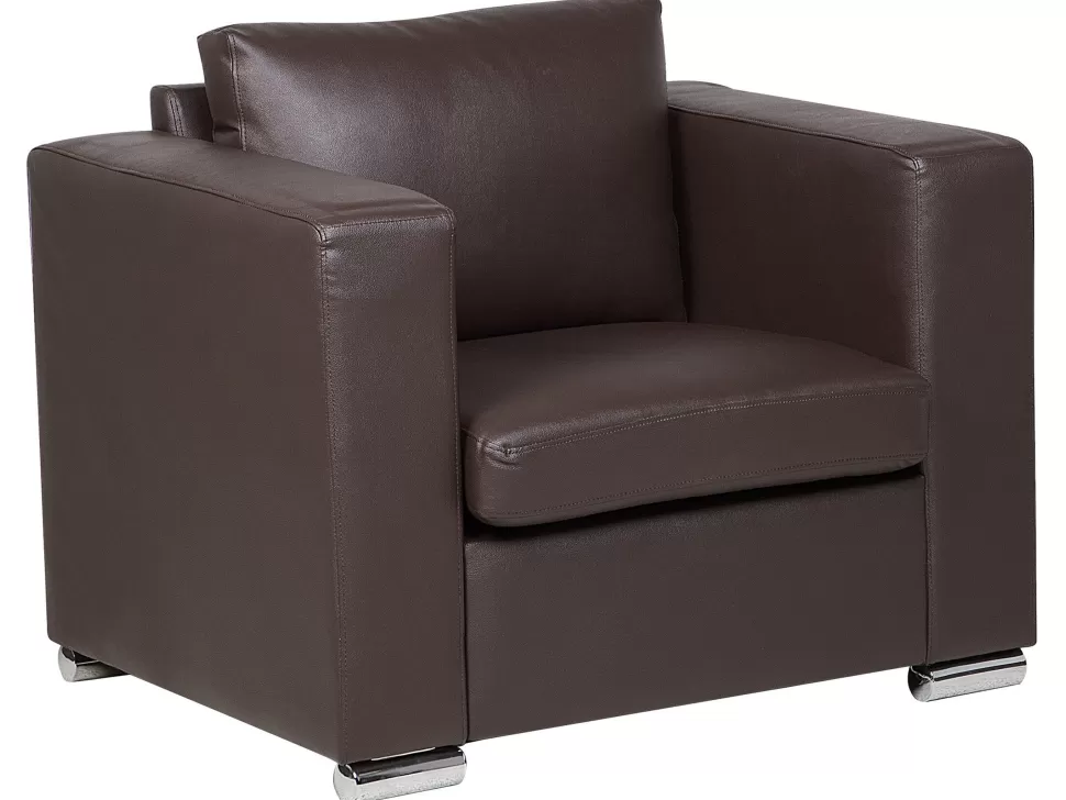 Clearance Beliani Leather Living Room Set Brown Helsinki