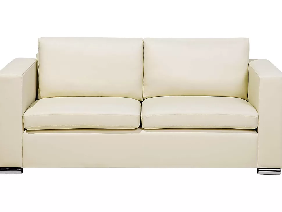 Shop Beliani Leather Living Room Set Cream Helsinki