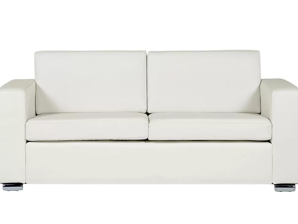 Hot Beliani Leather Living Room Set White Helsinki