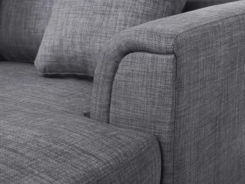 Fashion Beliani Left Hand Fabric Corner Sofa With Ottoman Grey Oslo