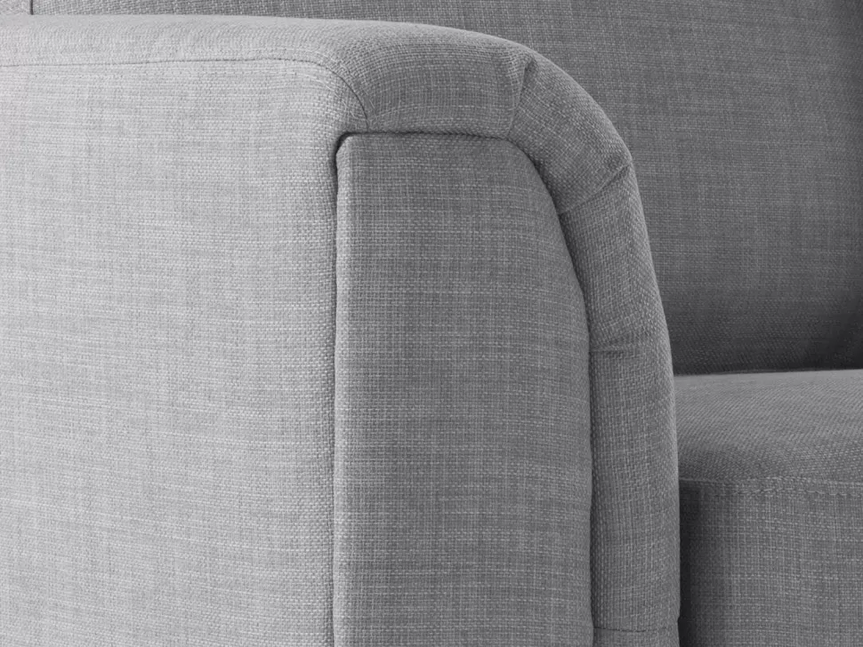 Fashion Beliani Left Hand Fabric Corner Sofa With Ottoman Light Grey Oslo