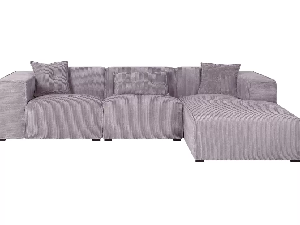 Fashion Beliani Left Hand Jumbo Cord Corner Sofa Grey Dolva