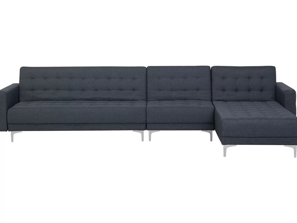 Best Sale Beliani Left Hand Modular Fabric Sofa Dark Grey Aberdeen