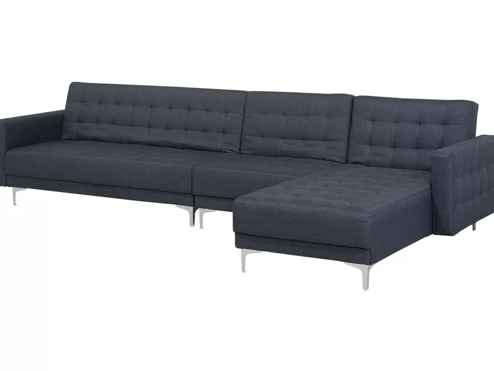 Best Sale Beliani Left Hand Modular Fabric Sofa Dark Grey Aberdeen