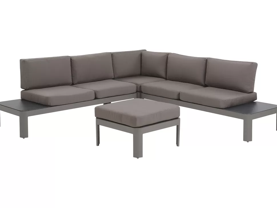 Cheap Beliani Lounge Set Aluminium 5-Sitzer Auflagen Grau Ferentino