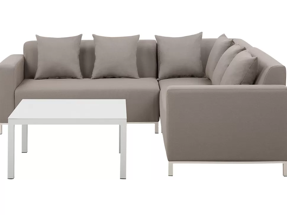 Gartenmöbel>Beliani Lounge Set Beige 5-Sitzer Linksseitig Modular Belize