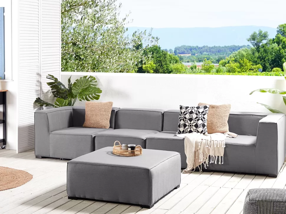 Gartenmöbel>Beliani Lounge Set Grau 4-Sitzer Modular Arezzo