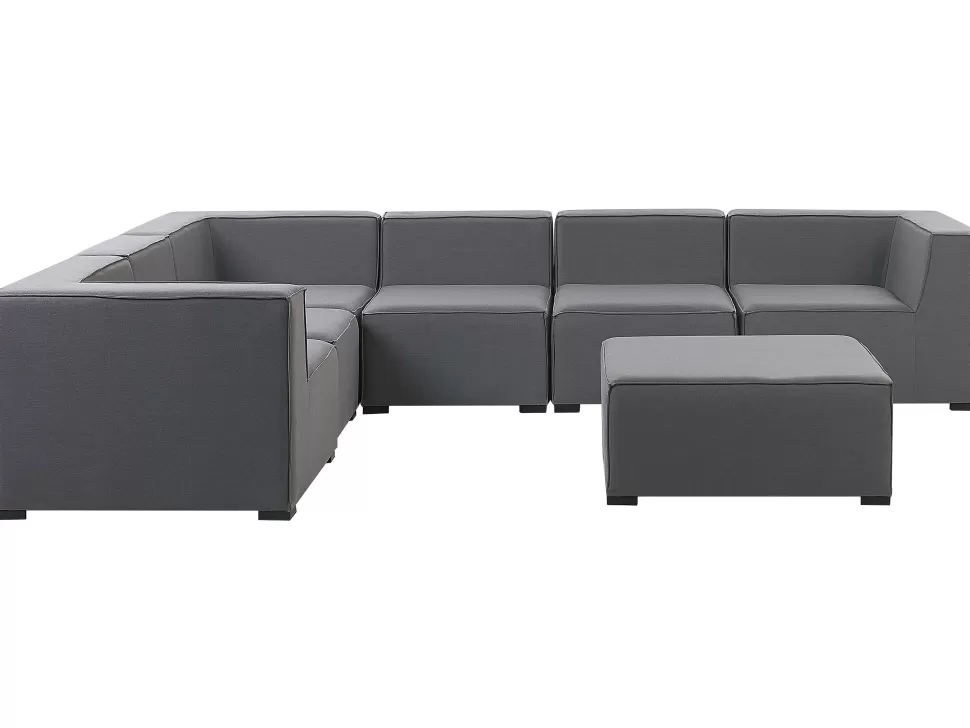 Discount Beliani Lounge Set Grau 7-Sitzer Rechtsseitig Modular Arezzo