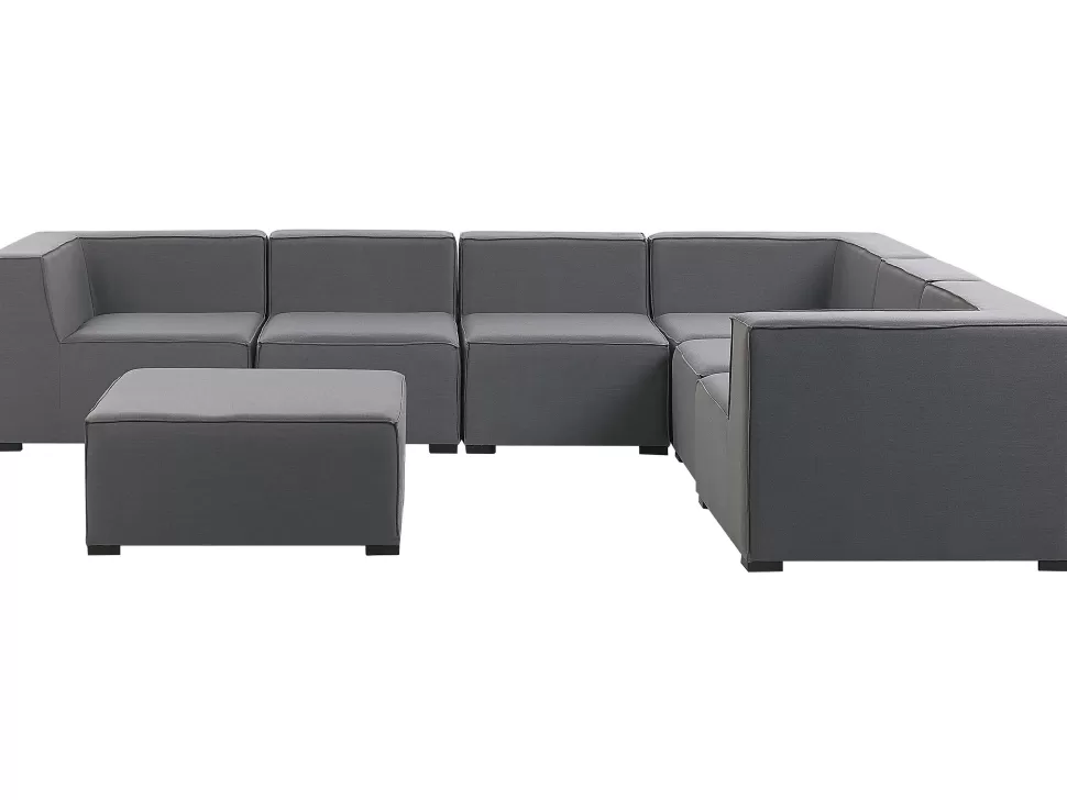 Discount Beliani Lounge Set Grau 7-Sitzer Rechtsseitig Modular Arezzo