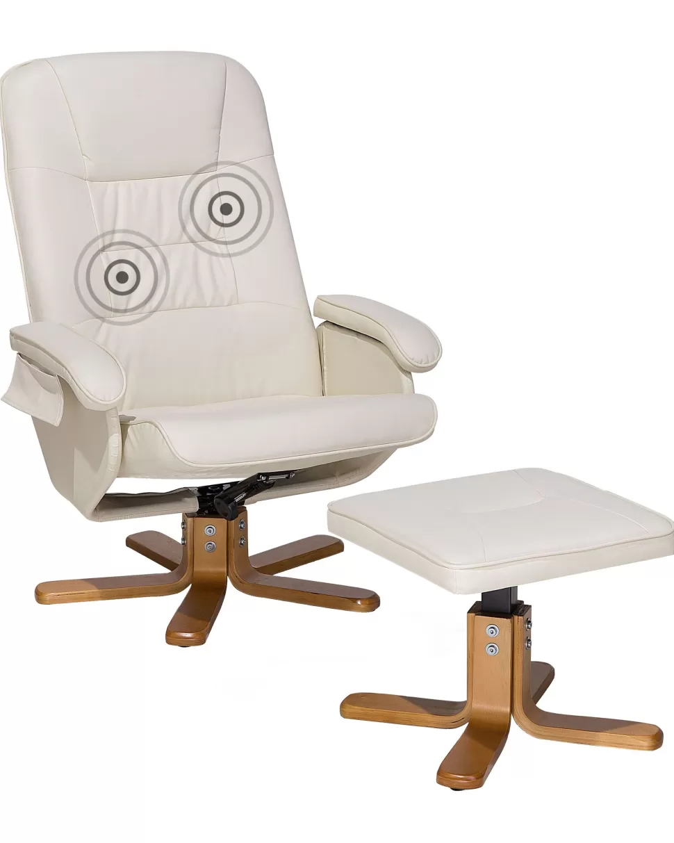 Cheap Beliani Massagesessel Beige Kunstleder Heizfunktion Mit Fushocker Relaxpro