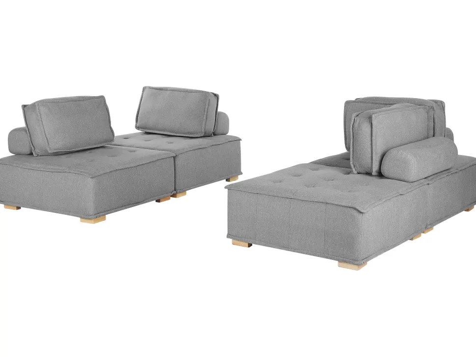 Discount Beliani Modular Fabric Sofa Set Grey Tibro