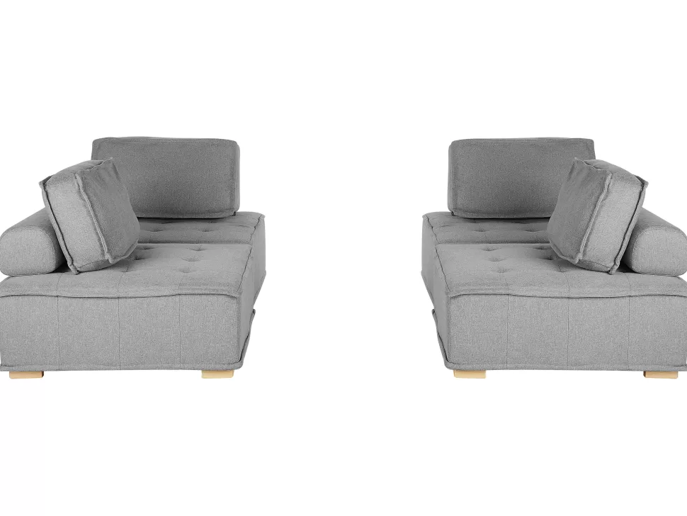 Discount Beliani Modular Fabric Sofa Set Grey Tibro