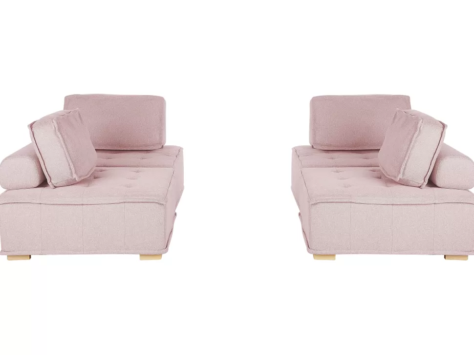 Sofas>Beliani Modular Fabric Sofa Set Pink Tibro