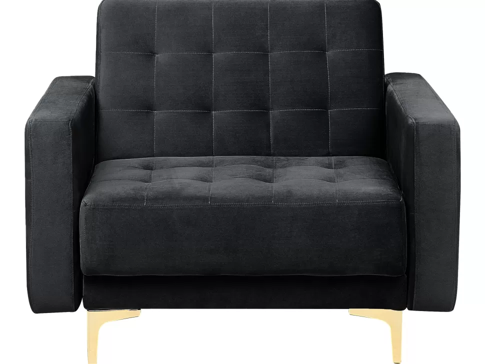 Hot Beliani Modular Velvet Living Room Set Black Aberdeen