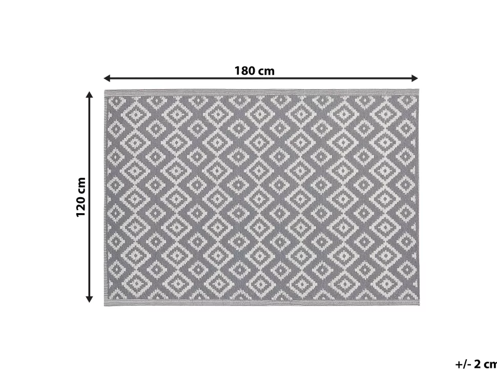 Flash Sale Beliani Outdoor Teppich Grau 120 X 180 Cm Geometrisches Muster Dhule