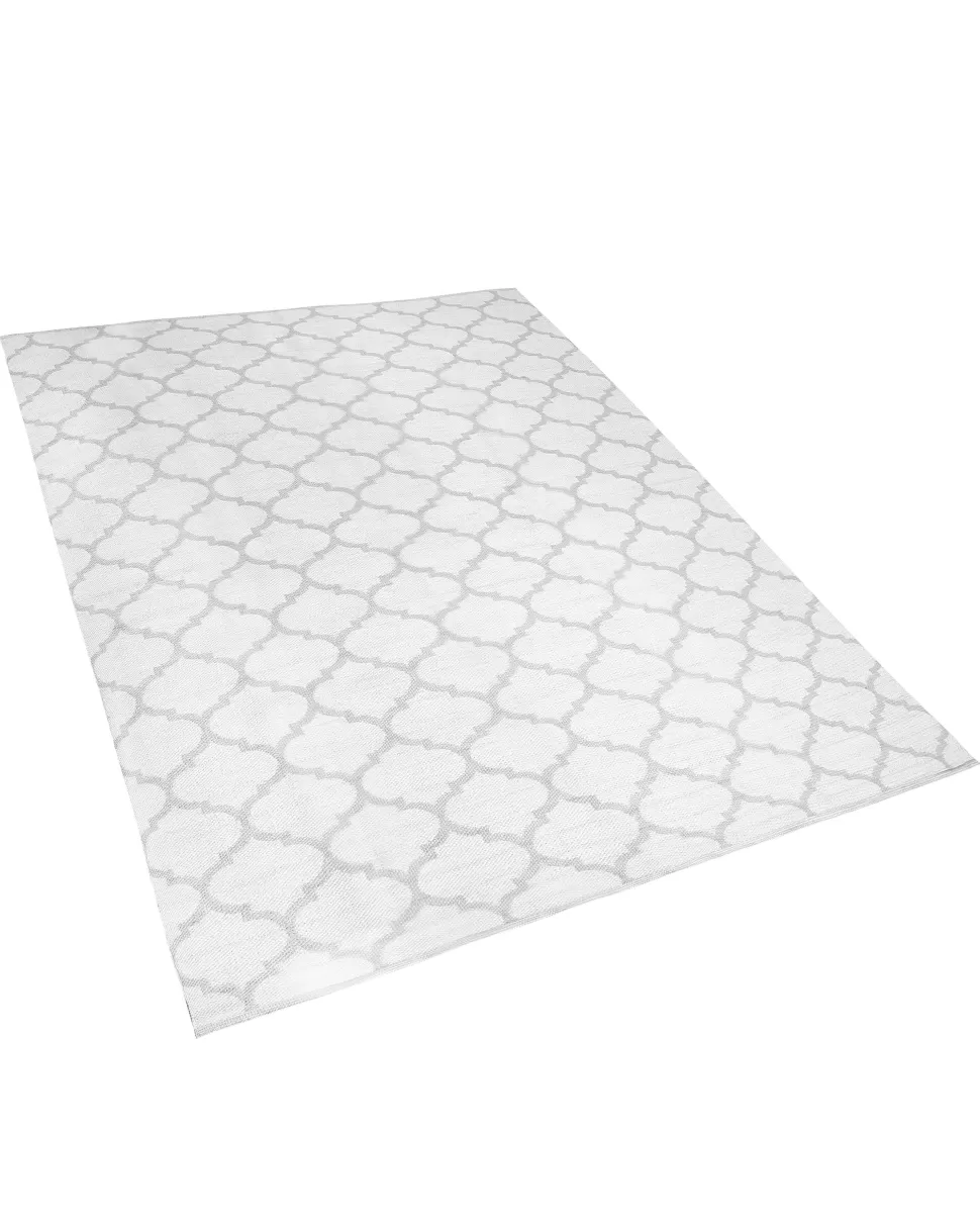 Discount Beliani Outdoor Teppich Grau 160 X 230 Cm Marokkanisches Muster Zweiseitig Kurzflor Aksu