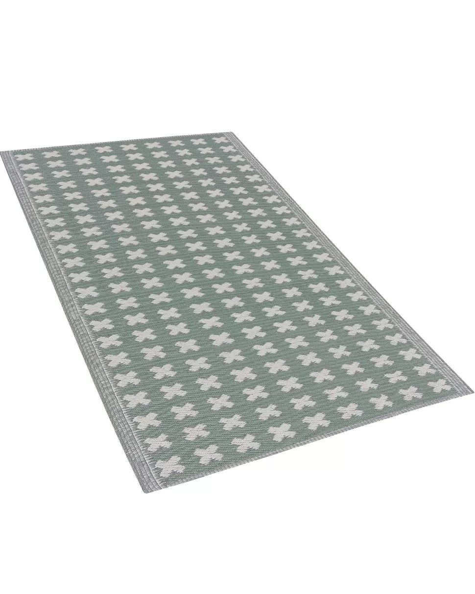 Clearance Beliani Outdoor Teppich Hellgrun 90 X 180 Cm Geometrisches Muster Rohtak