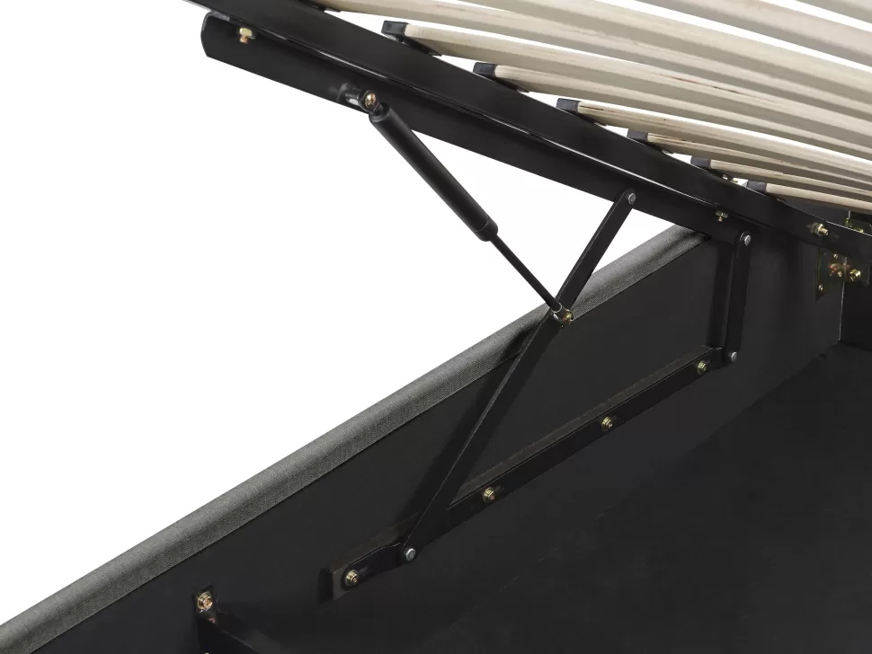 New Beliani Polsterbett Grau Mit Bettkasten Hochklappbar 90 X 200 Cm Dinan