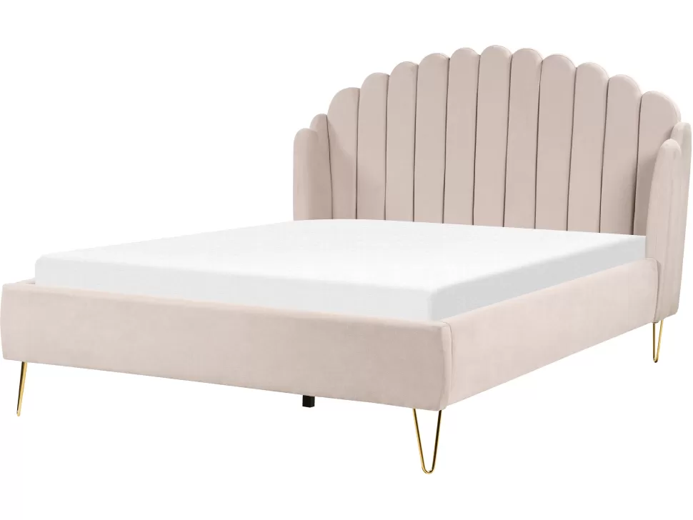 Best Beliani Polsterbett Hellbeige Lattenrost 160 X 200 Cm Ambillou