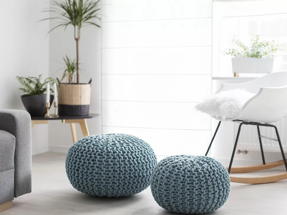 Kinder>Beliani Pouf Hellblau 50 Cm Conrad