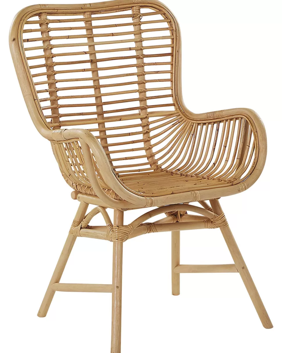 Flash Sale Beliani Rattanstuhl Beige Naturlich Mit Armlehnen Togo