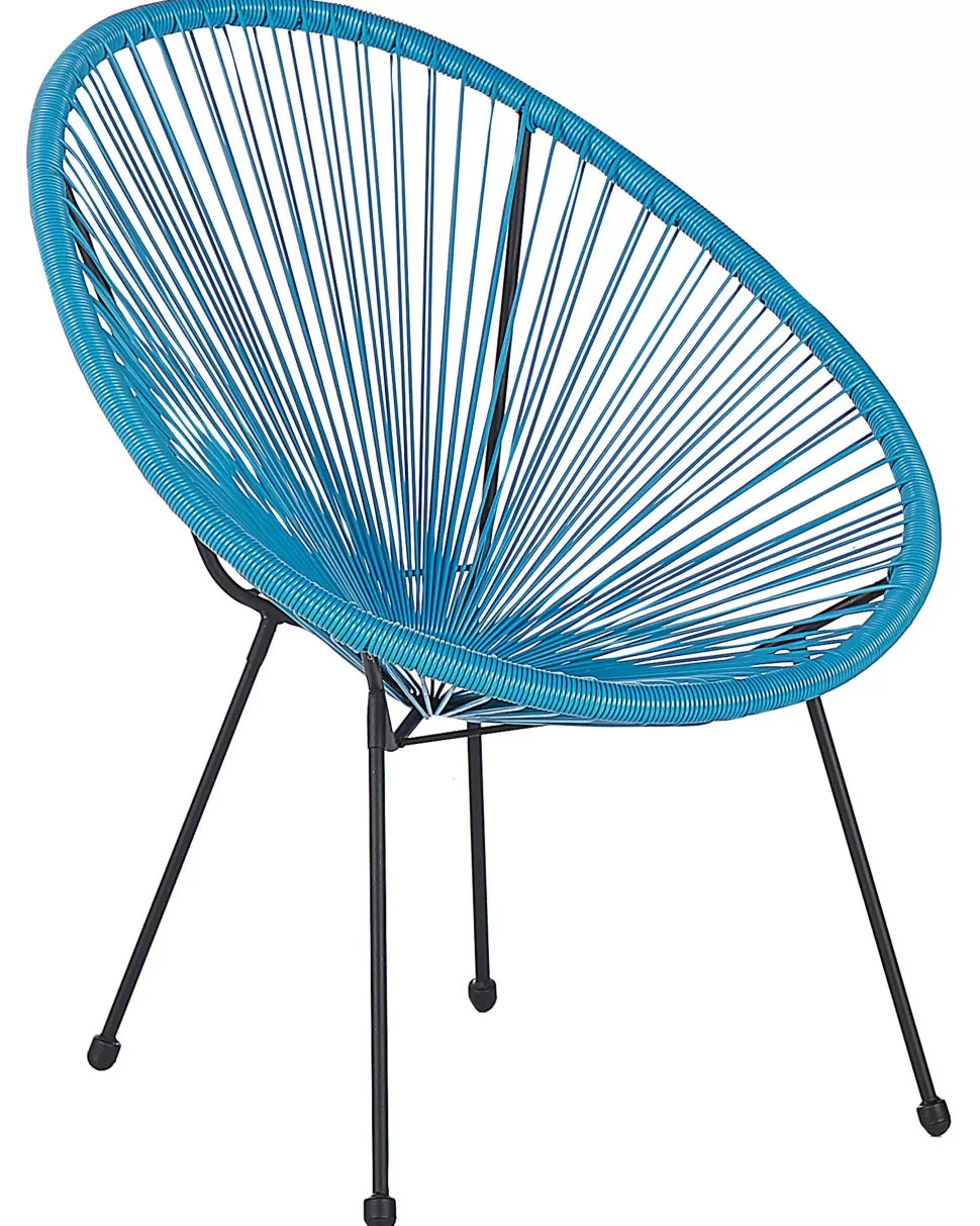 Store Beliani Rattanstuhl Kunststoff Blau O 70 Cm Acapulco Ii