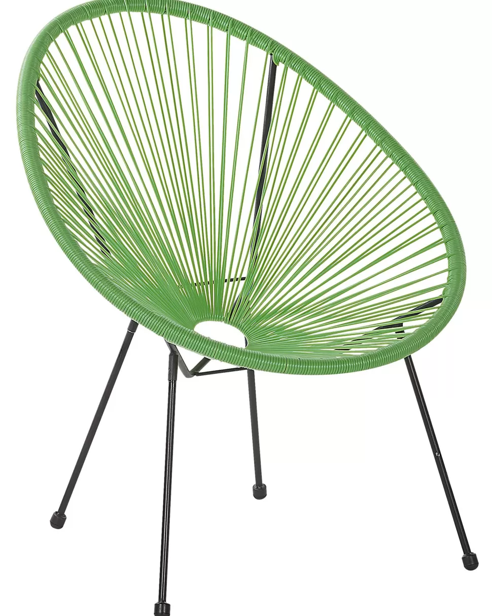 Flash Sale Beliani Rattanstuhl Kunststoff Grun 2Er Set O 70 Cm Acapulco Ii