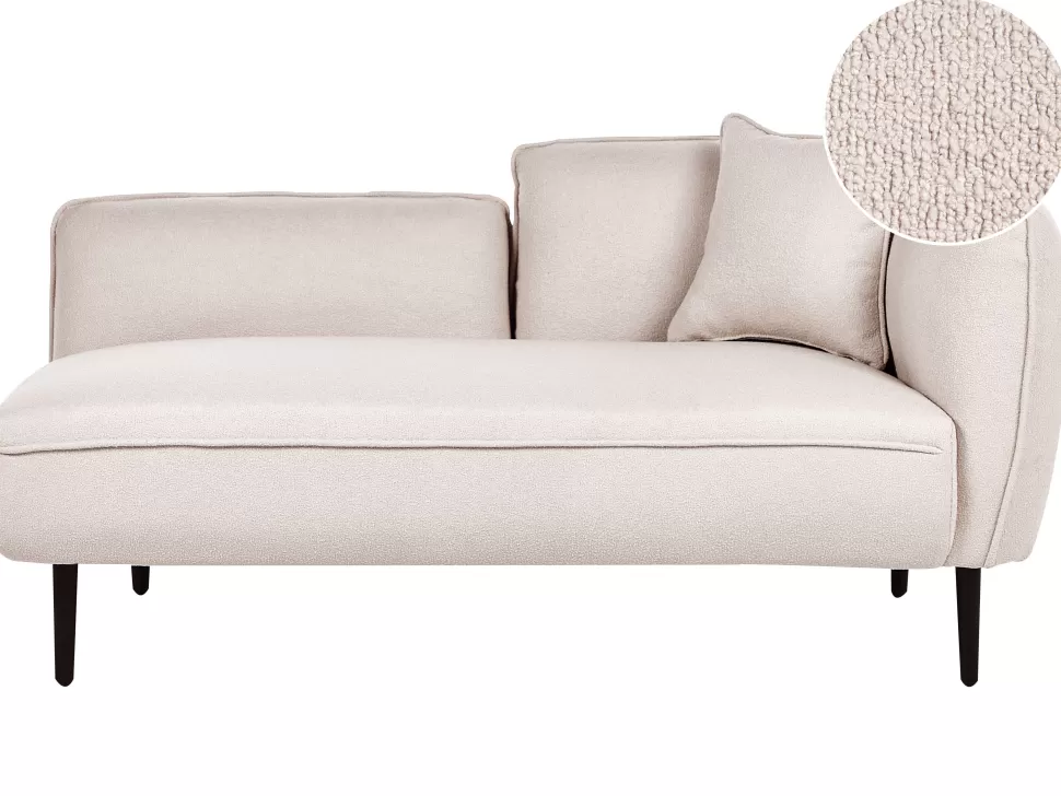 Sofas>Beliani Right Hand Boucle Chaise Lounge Light Beige Chevannes