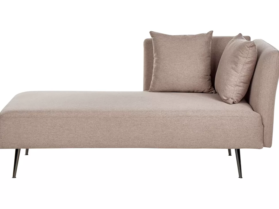 Sofas>Beliani Right Hand Fabric Chaise Lounge Light Brown Riom