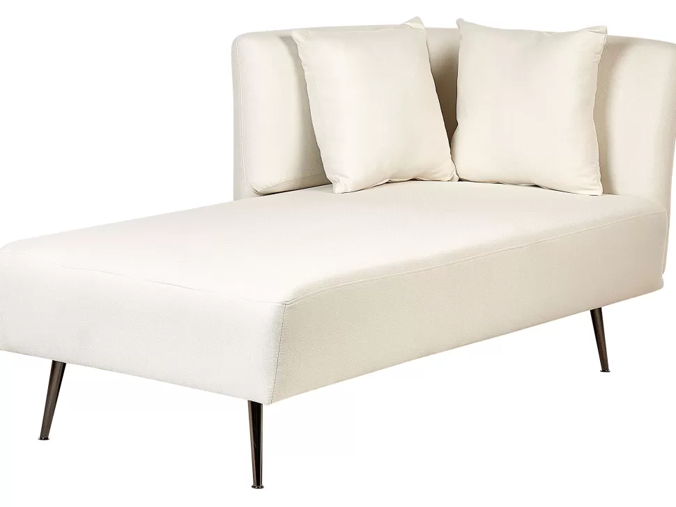 Best Sale Beliani Right Hand Fabric Chaise Lounge White Riom