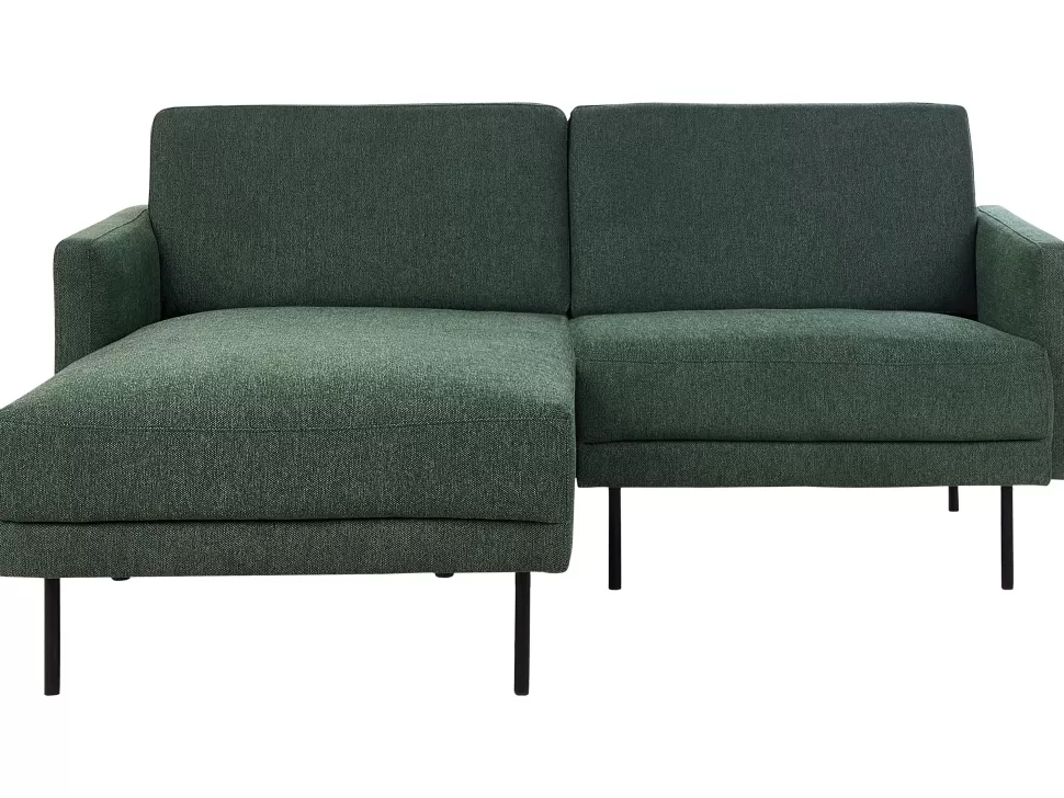 Fashion Beliani Right Hand Fabric Corner Sofa Dark Green Breda