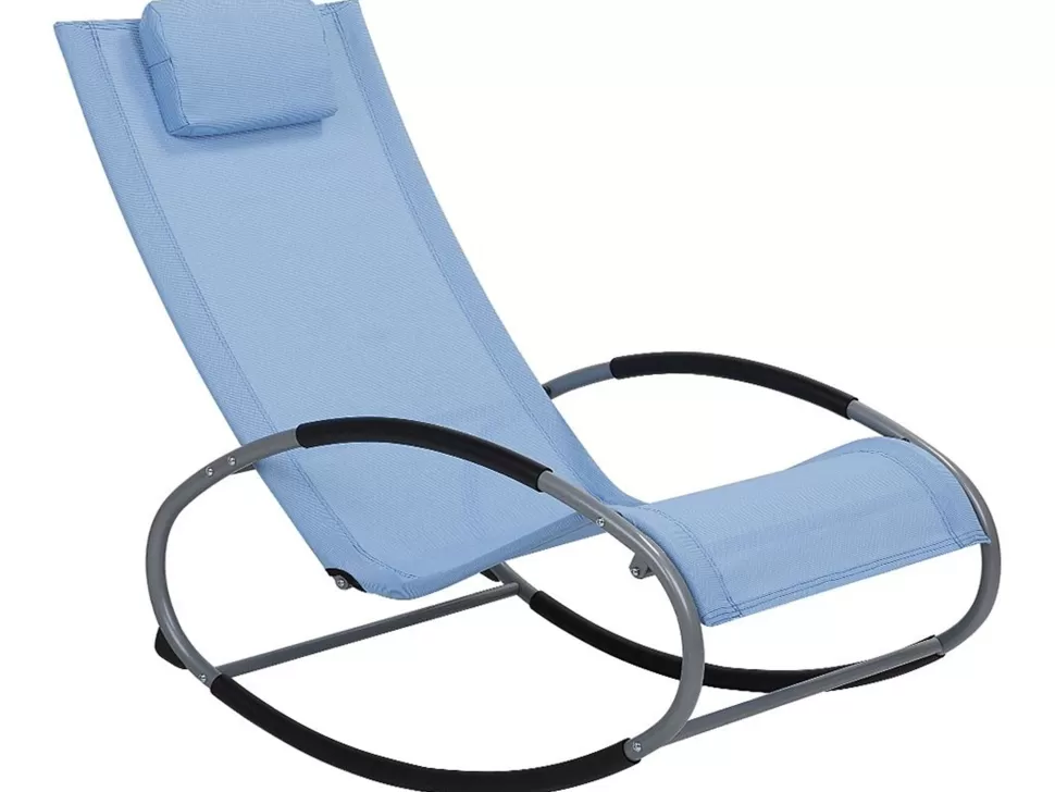 Gartenmöbel>Beliani Rocking Sun Lounger Blue Campo