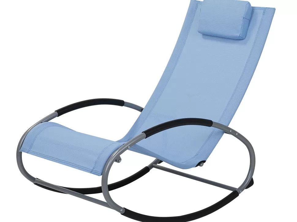 Gartenmöbel>Beliani Rocking Sun Lounger Blue Campo