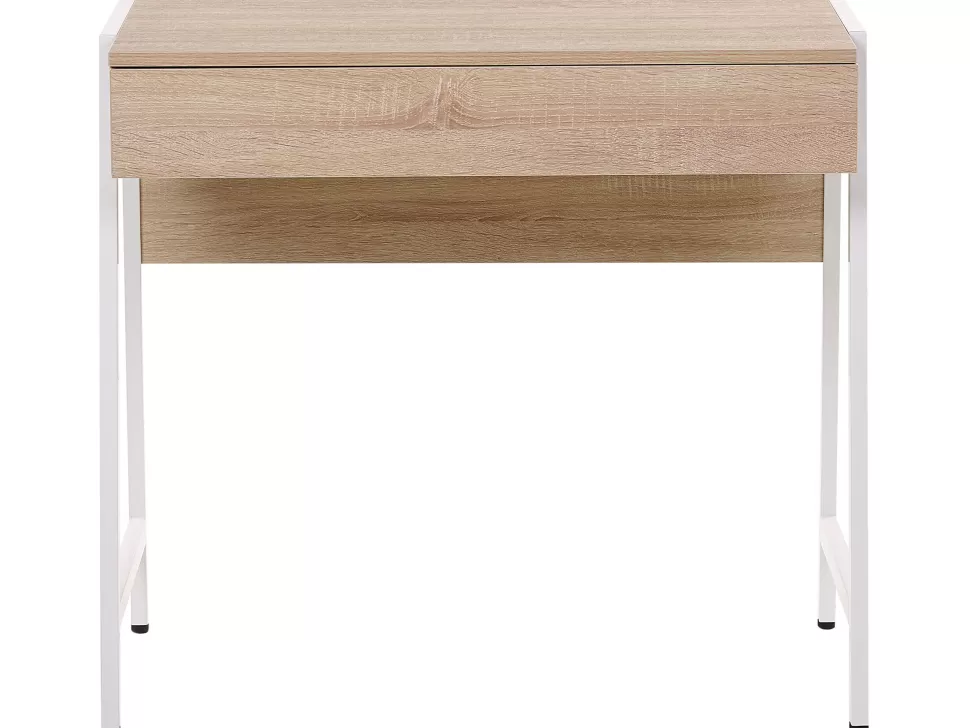 Kinder>Beliani Schreibtisch Heller Holzfarbton / Weis 84 X 48 Cm Carter